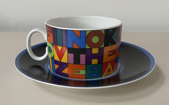 Image 1 of Three Porcelain Design Cups And Dishes Dinnerware "Words" And "Balance "Designed By Rainer Pflug For Siemens