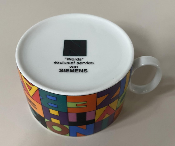 Image 1 of Three Porcelain Design Cups And Dishes Dinnerware "Words" And "Balance "Designed By Rainer Pflug For Siemens