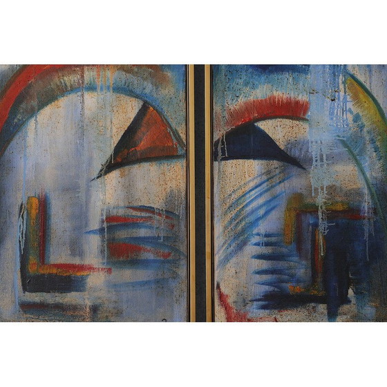Image 1 of Pair of vintage paintings by Roald Ditmer, 1980