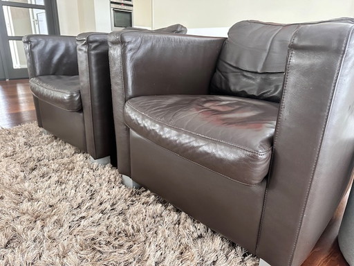 2x Kartell Design Leather Featuils