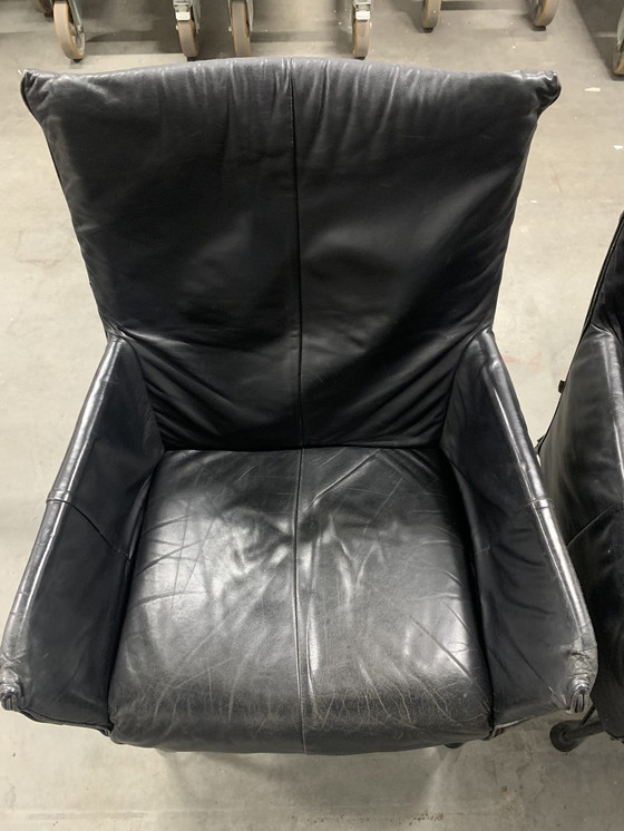 Image 1 of 2 Charly Armchairs Black Leather