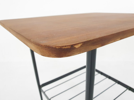 Image 1 of Small teak and metal side table, The Netherlands 1950's