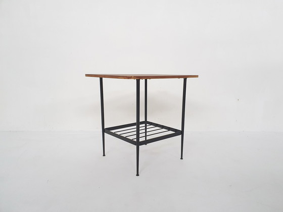 Image 1 of Small teak and metal side table, The Netherlands 1950's