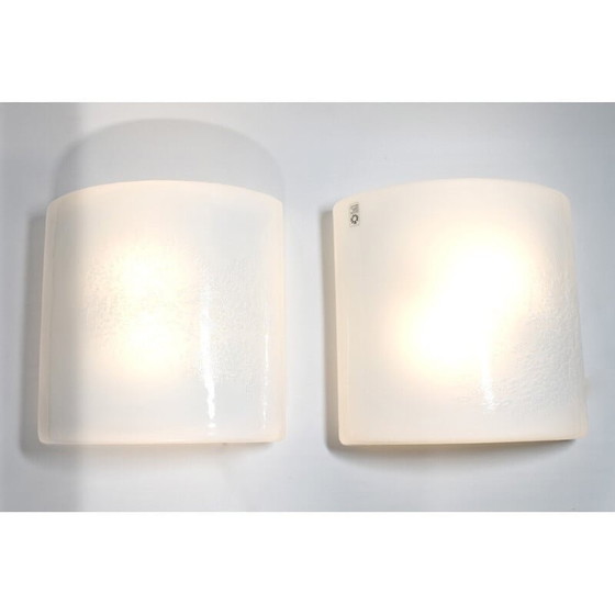 Image 1 of Pair of vintage wall lamps in Murano glass model Idra by Renato Toso, 1970-1980