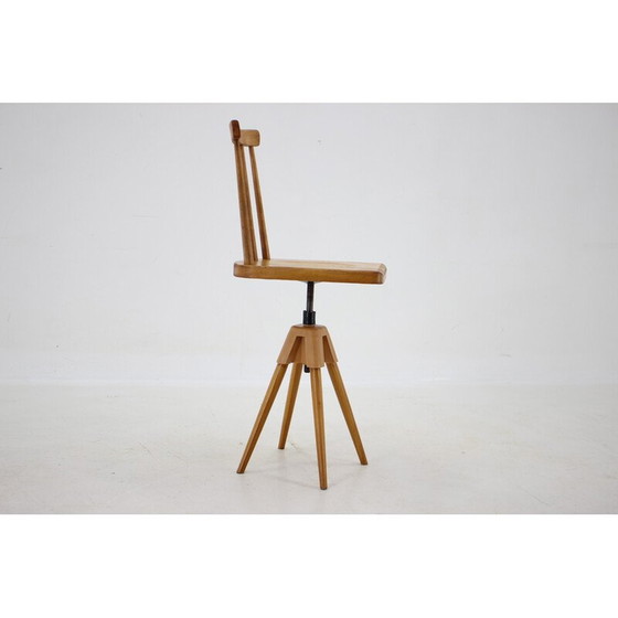 Image 1 of Vintage height-adjustable beech chair, Czechoslovakia 1970