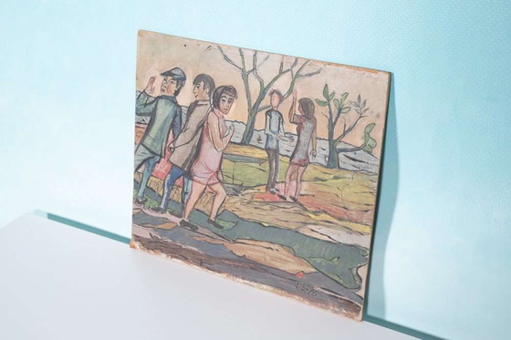 Image 1 of Peinture danoise vintage des années 1970, Fahrendorf Danemark