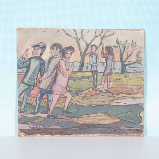 Image 1 of Peinture danoise vintage des années 1970, Fahrendorf Danemark