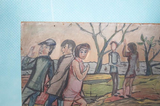 Image 1 of Peinture danoise vintage des années 1970, Fahrendorf Danemark