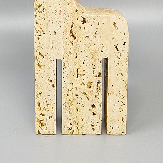 Image 1 of 1970S Original Big Travertine Giraffe Sculpture By Enzo Mari For F.Lli Mannelli