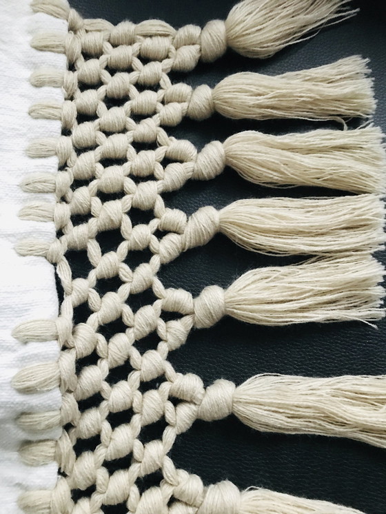 Image 1 of Beige Macramé Cushion Cover