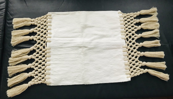 Image 1 of Beige Macramé Cushion Cover