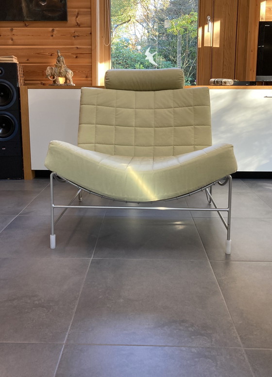 Image 1 of Leolux Volare Armchair And Hocker Lime Green