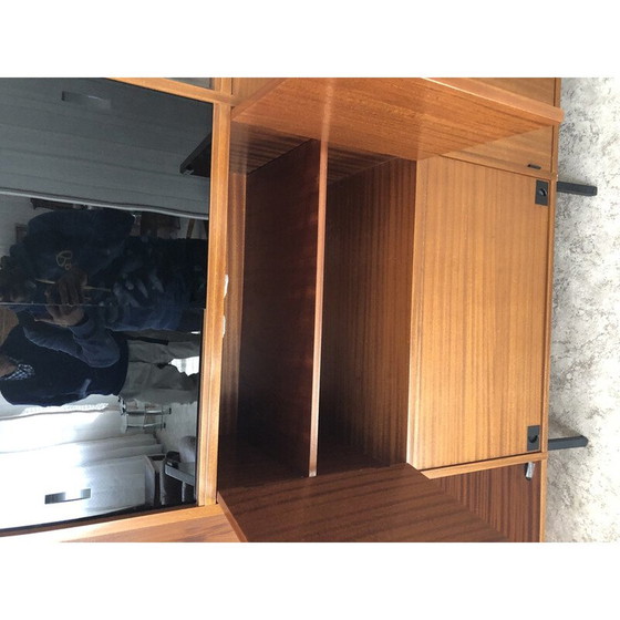 Image 1 of Vintage teak and glass cabinet by René Jean Caillette