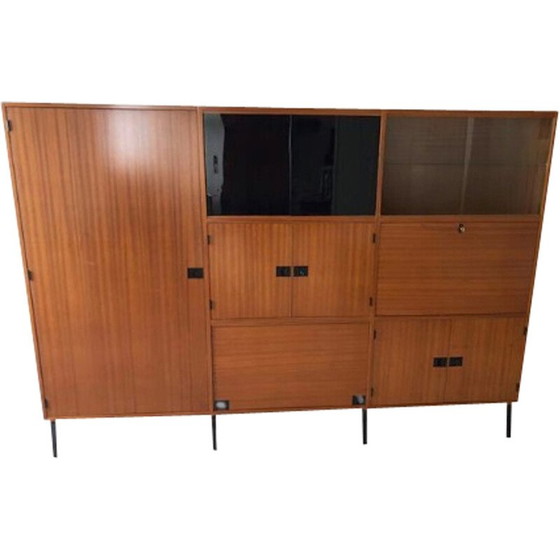Image 1 of Vintage teak and glass cabinet by René Jean Caillette