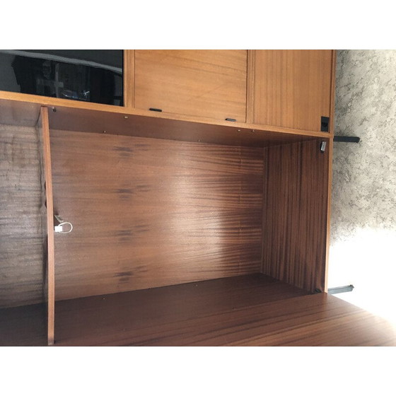 Image 1 of Vintage teak and glass cabinet by René Jean Caillette