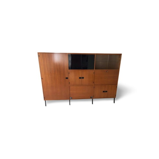 Image 1 of Vintage teak and glass cabinet by René Jean Caillette