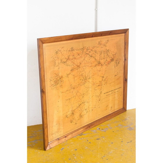 Image 1 of Vintage wooden power grid poster, Spain 1980