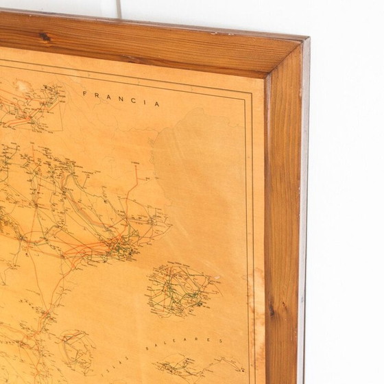 Image 1 of Vintage wooden power grid poster, Spain 1980