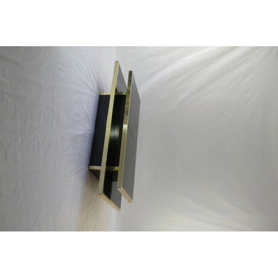 Image 1 of Vintage black opaline and gold aluminum coffee table, Italy 1970
