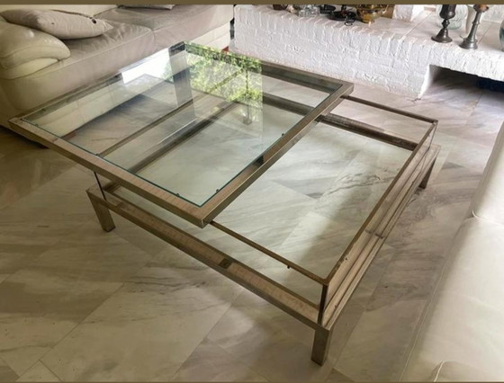 Image 1 of Table basse vitrine acier inoxydable bronzé