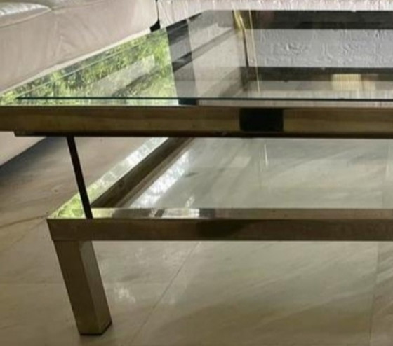 Image 1 of Showcase coffee table, bronzed stainless steel