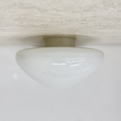 German Mid-Century Glass 961 Ceiling Or Wall Lamp By Wilhelm Wagenfeld For Lindner, 1950S