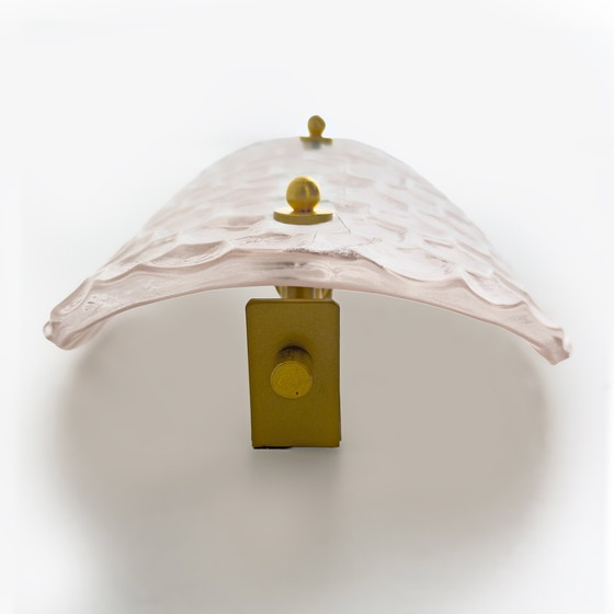 Image 1 of Pair Of Modern Light Pink Murano Glass Sconces