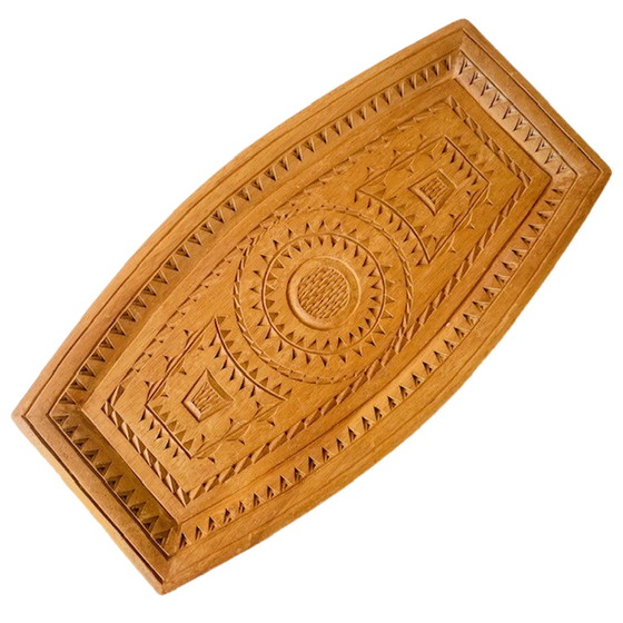 Image 1 of Wood carving tray teak