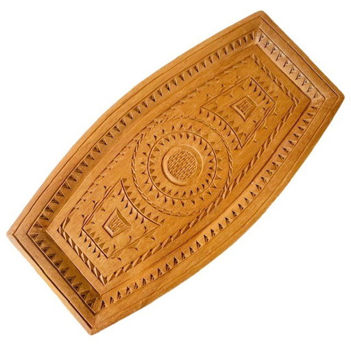 Wood carving tray teak