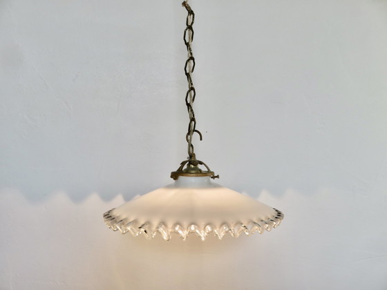 Image 1 of Lampada a sospensione Art Déco in vetro seghettato, Francia, anni '30