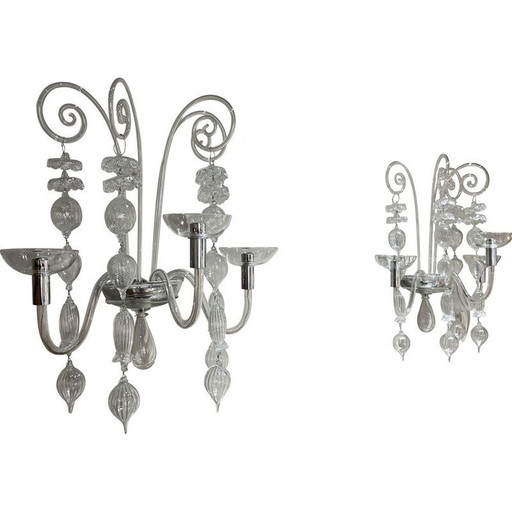 Pair of vintage Venini wall lamp, 1990s