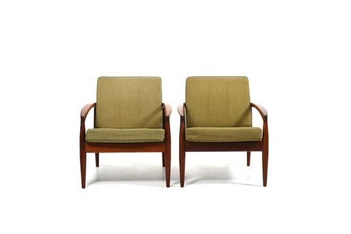 Pair Of Kai Kristiansen 'Paper Knife' Easychairs 1960S