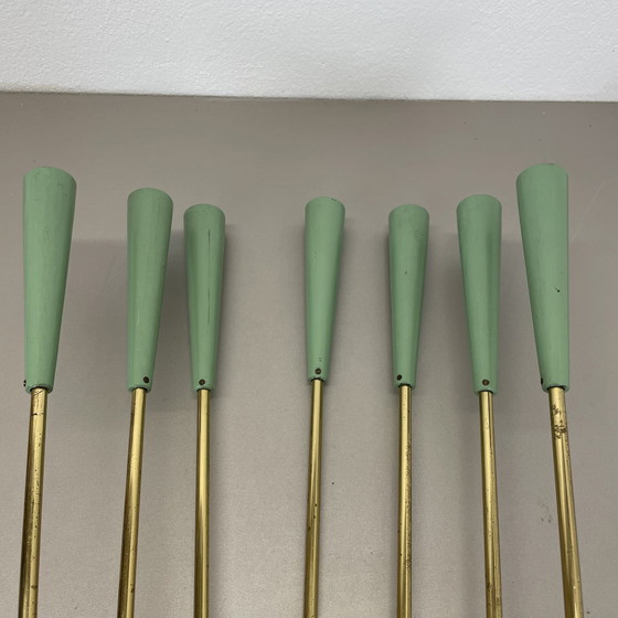 Image 1 of Applique da parete teatrale in ottone stile Stilnovo n. 1, grande, 54 cm, Italia, anni '50