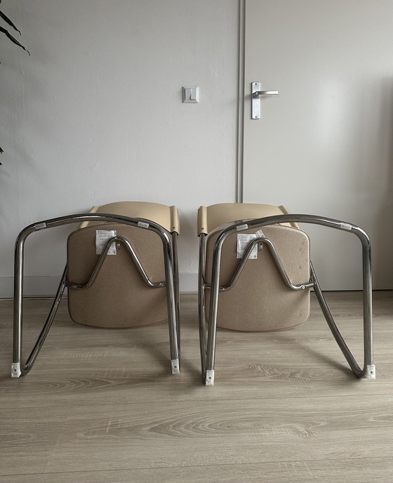 Image 1 of 2X Effezeta Italy Tube Frame Dining Chairs