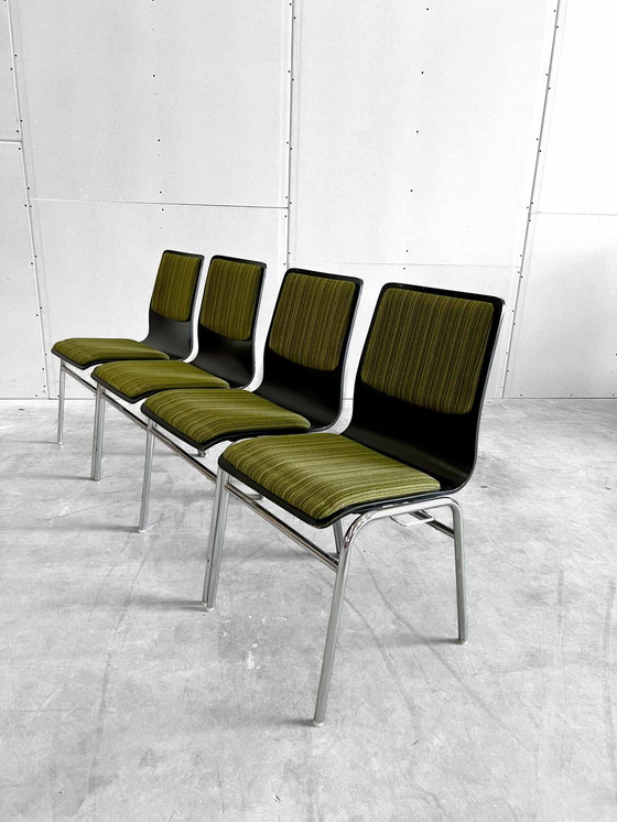Image 1 of 4x vintage midcentury stacking chairs