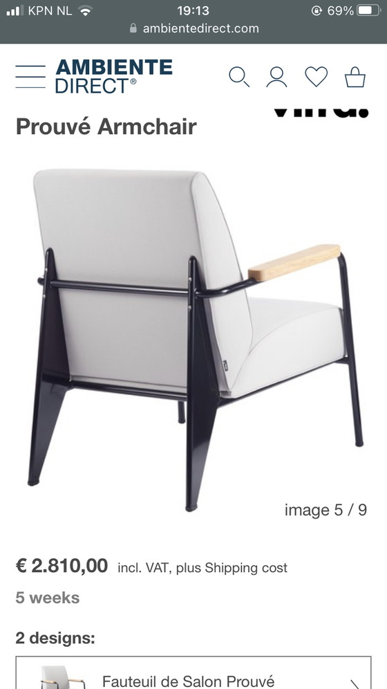 Image 1 of Vitra Prouve arm chair