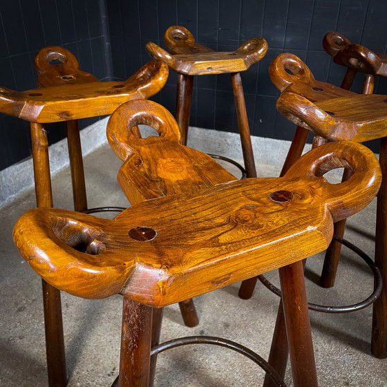 Image 1 of 6x sgabelli da bar vintage spagnoli