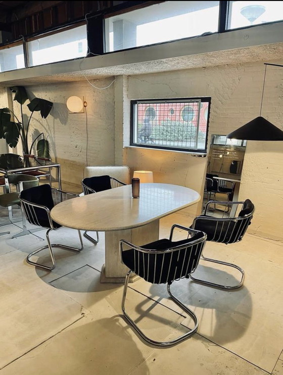 Image 1 of Vintage travertine table