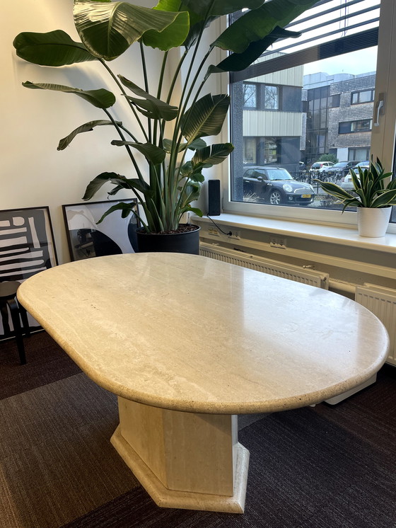 Image 1 of Vintage travertine table