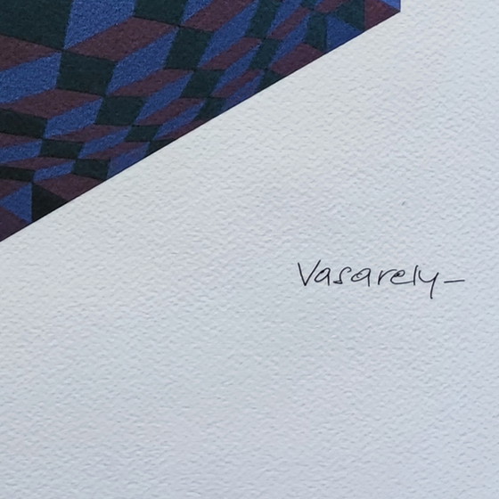 Image 1 of Victor Vasarely Op Art Limited Edition Lithograph