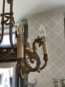 Antique hanging lamp in bronze