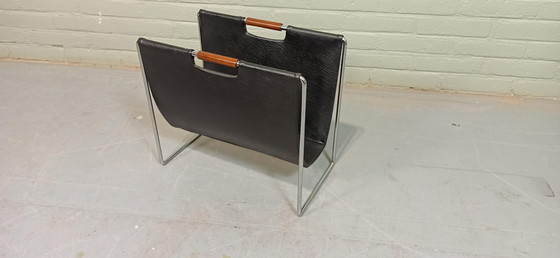 Image 1 of Brabantia vintage leather magazine rack