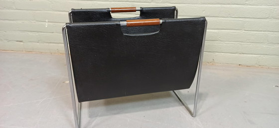 Image 1 of Brabantia vintage leather magazine rack