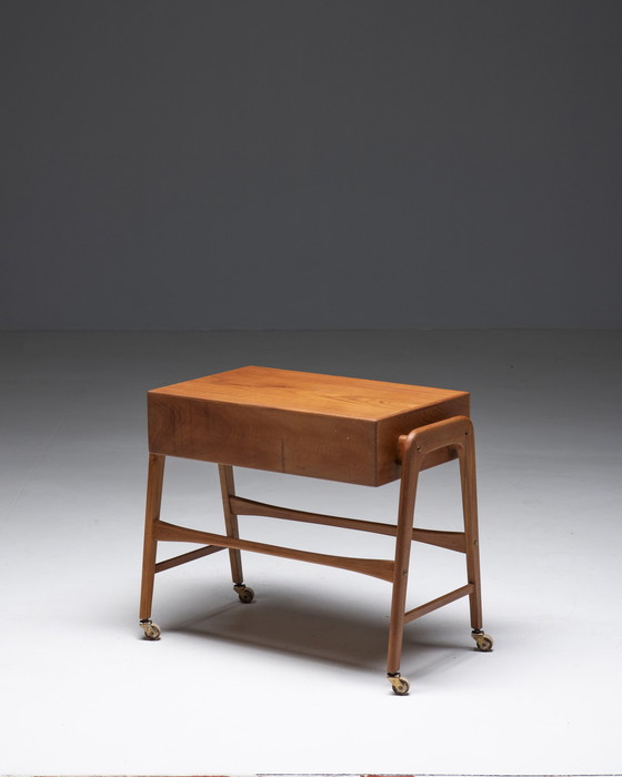 Image 1 of Sewing trolley in Teak, Poul Dinesen, Denmark, 1960s