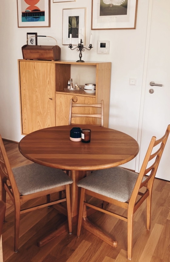 Image 1 of Solid wood midcentury table + chairs