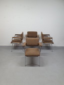 4x Chaises de salle à manger vintage en laine