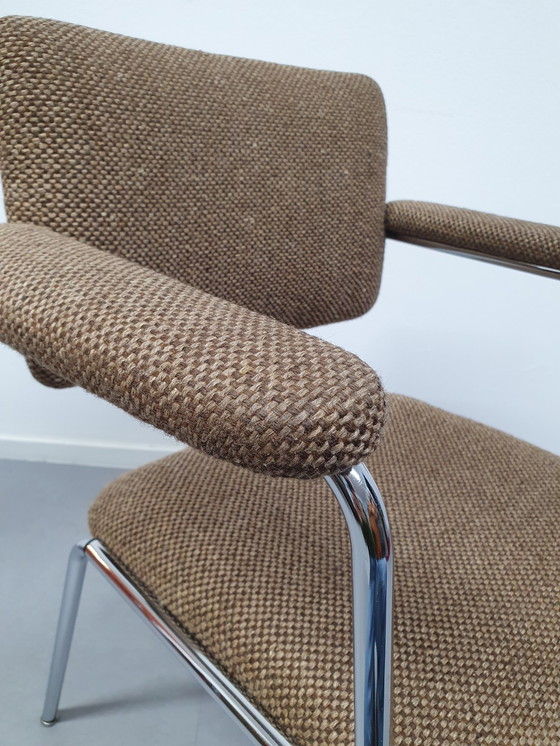 Image 1 of 4x Vintage wool dining room chairs