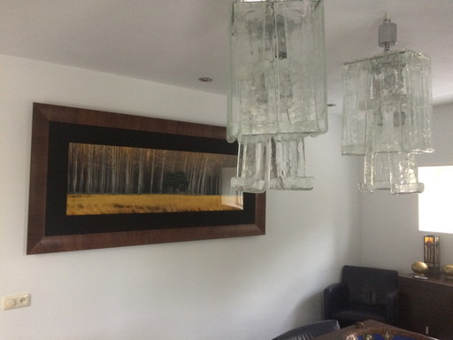 2 Venetian glass hanging lamps