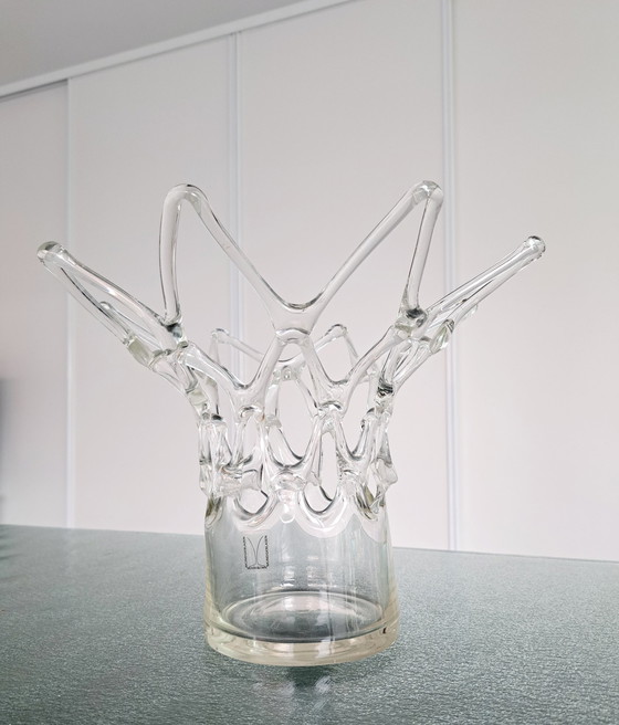 Image 1 of vase d'art vintage soufflé à la bouche