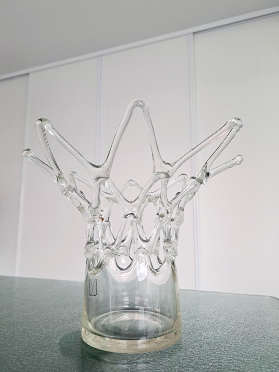 Image 1 of vase d'art vintage soufflé à la bouche